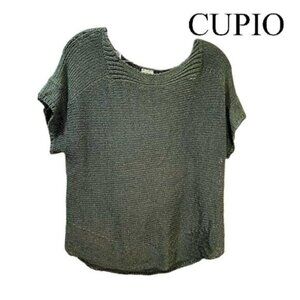 CUPIO‎ Women’s Short Sleeve Loose Knit Sweater Top